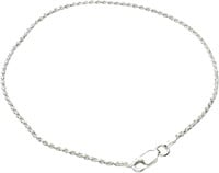 1.5mm Diamond Cut Rope Chain Anklet