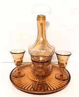 Antique Amber Glass Decanter