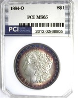 1884-O Morgan PCI MS65 Bold Rim Color
