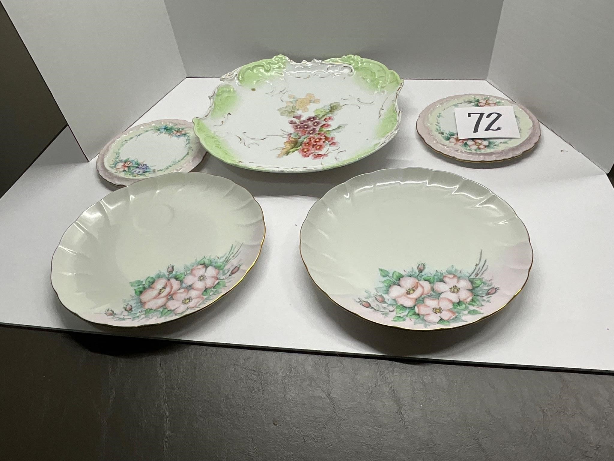Lot of 5 Hand Painted Plates