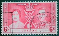 1937 British Ceylon Stamp