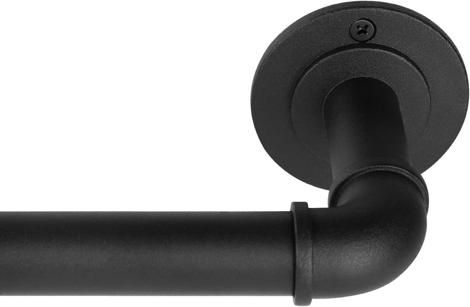 Rustic Curtain Rod  28-48 Inches  Black