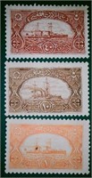 1921-04 Turkey Revenue Stamps Set of 3