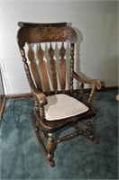 Vintage Solid Pine Rocking Chair