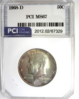 1968-D Kennedy MS67 LISTS $750