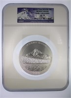 2011 5oz Silver 25c NGC SP70 Mount Hood NP