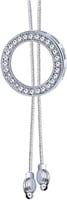 Unique .42ct White Topaz Hoop Tassel Necklace