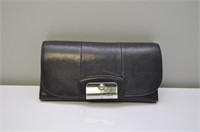 Black Coach Trifold Leather Wallet
