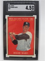 1961 TOPPS #478 ROGER MARIS MVP 4.5 VG EX+ SGC