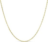 18k Gold-pl Twisted Curb Singapore Choker Necklace
