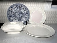 Ceramic Electric Warmer, Blue & White Platter
