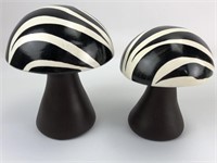 Ceramic Zebra Striped Glazed Mushrooms