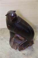 Carved Solid Wooden Seal Statue