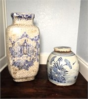 Vintage Blue & White Ginger Jar & Newer