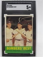 1963 TOPPS #173 BOMBERS BEST 5 EX SGC CARD