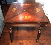 Inlaid Leather Game Table- Flip Top