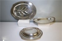 Kent WM Rogers Silver Serving Trays