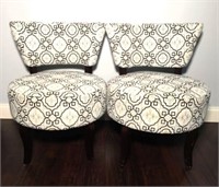 Pair of Round Fabric Chairs