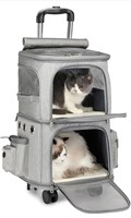 *Read Double-Compartment Cat Carrier with Wheels