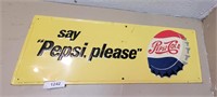 Vtg Metal Made In USA M156 Say Pepsi Please Sign