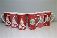 Set of 6 Starbucks Holiday Mugs