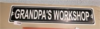 Metal Grandpa's Workshop Sign