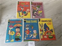 Lot of 5 Bugs Bunny Bronze Age Comic Books