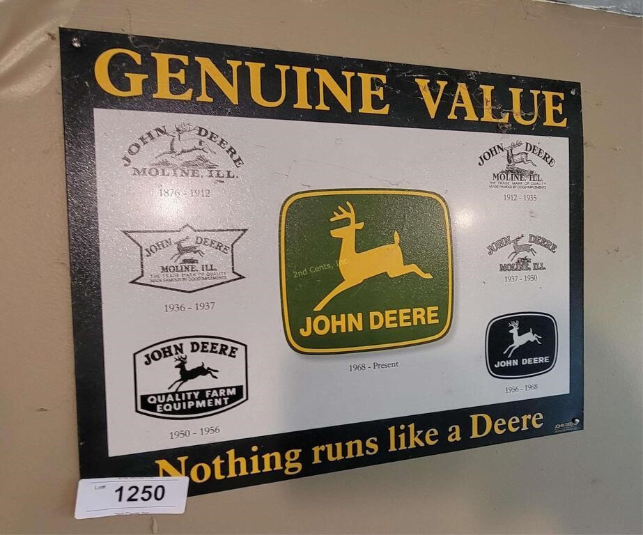 Metal John Deere Advertising Sign