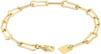 18k Gold Plated Paperclip Chain Bracelet