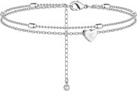 Dainty Initial "k" Heart Layered Anklet