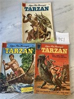 Lot of 3 Dell Tarzan Bronze Age Comic Books