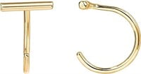 14k Gold-pl. Minimalist Bar Half Hoop Earrings