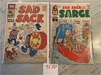 Lot of 2 Harvey Sad Sack Silver/Gold Age Comics