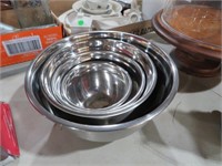 SET OF 4 NESTING MIXING BOWL STAINLESS STEEL