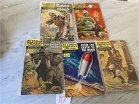 Lot of 5 Classics Illustrated Vintage Comic Books