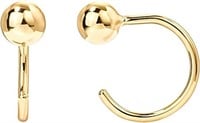 14k Gold-pl. Ball Huggie Half Hoop Earrings