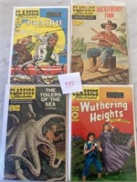 Lot of 4 Classics Illustrated Vintage Comic Books
