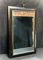 Vintage Chinoiserie Wall Mirror w Relief Panel