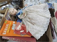 COLL OF VINTAGE CHILDRENS BOOKS & DOLL