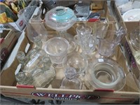 CRYSTAL CNDLHOLDER, VASES, OIL LAMP BASE, CREAMER