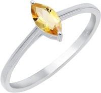 Natural Marquise-cut .61ct Citrine Solitaire Ring