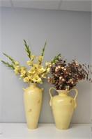 2 Large Floral Vases