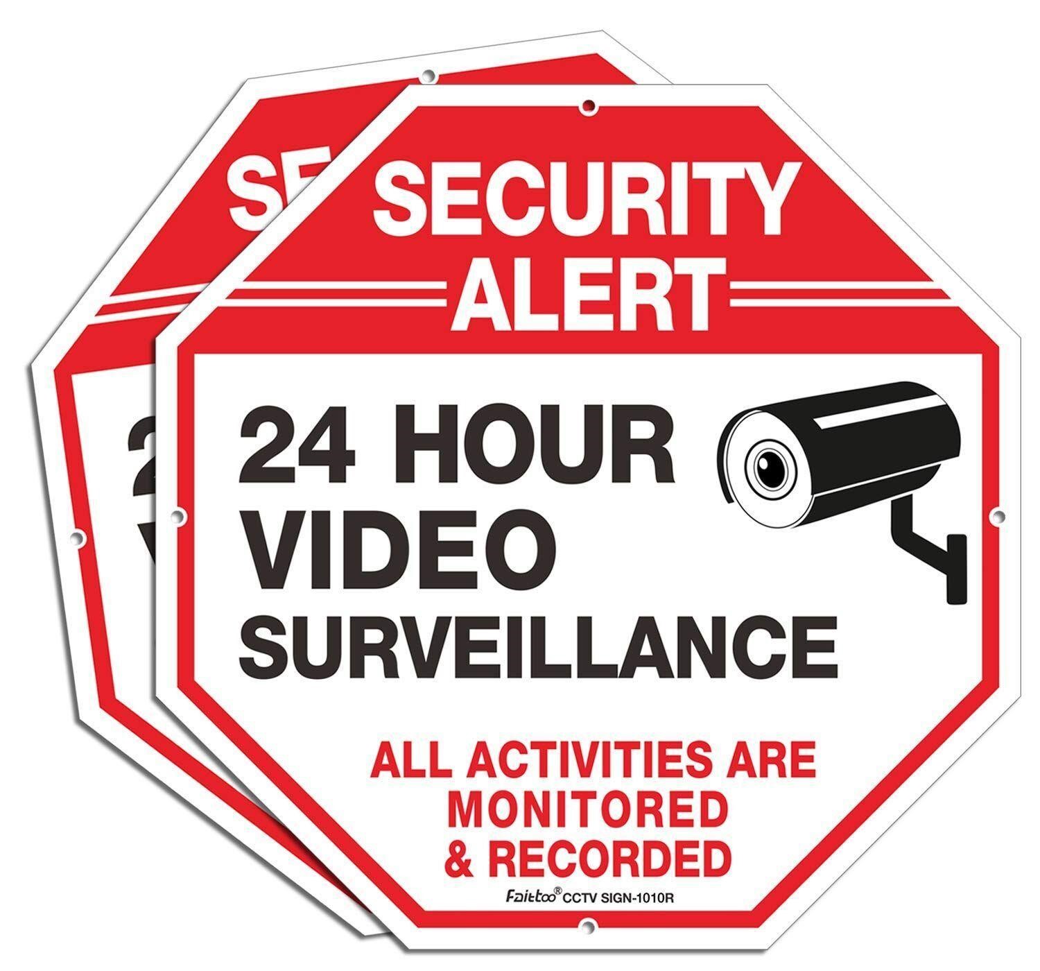 10x10 Surveillance Signs - 2 Pack