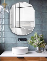 Frameless Scalloped Wall Mirror for Bathroom - Re