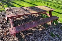 8Ft Solid Wood Picnic Table Needs Paint