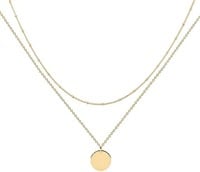 18k Gold-pl. Disc Layered Chain Necklace