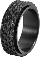 Black Dragon Scale Anxiety Men's Spinner Ring