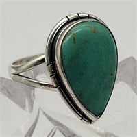 SZ 7.5 925 SILVER TURQUOISE RING