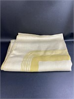 Mustard Yellow & Ivory/Beige Tablecloth