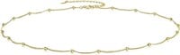 Gold-pl Dainty Satellite Bead Choker Necklace